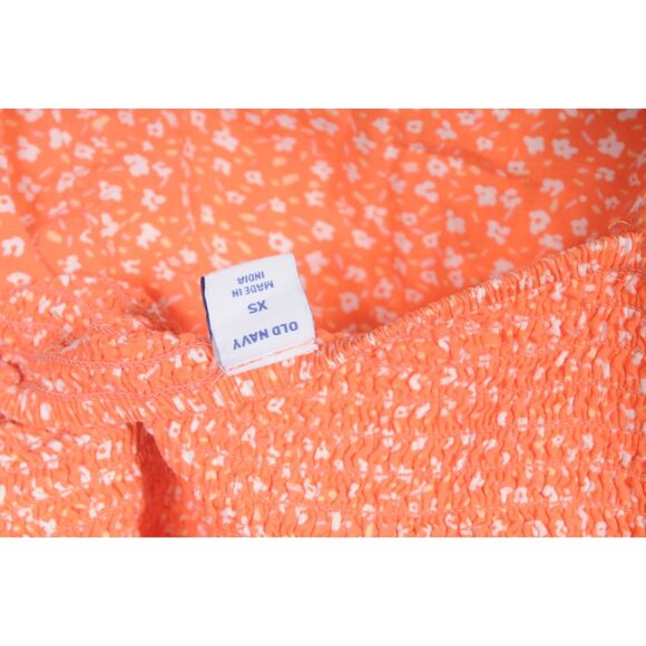 Old Navy Orange Floral Pull on Romper Adjustable Straps Size XS - Picture 3 of 3